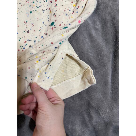 NWOT Anthropologie Maeve Jamie Paint-Speckled Sweatshirt Size Small Cream Boho - Picture 9 of 11